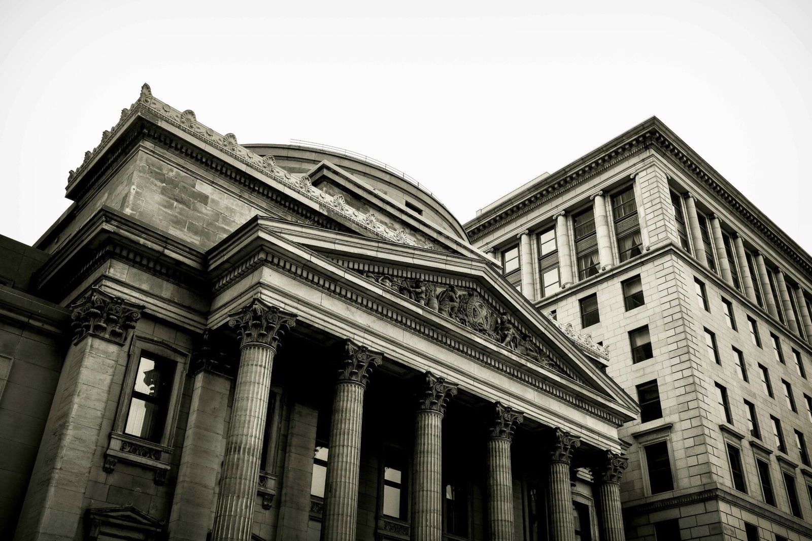 Bank in black and white