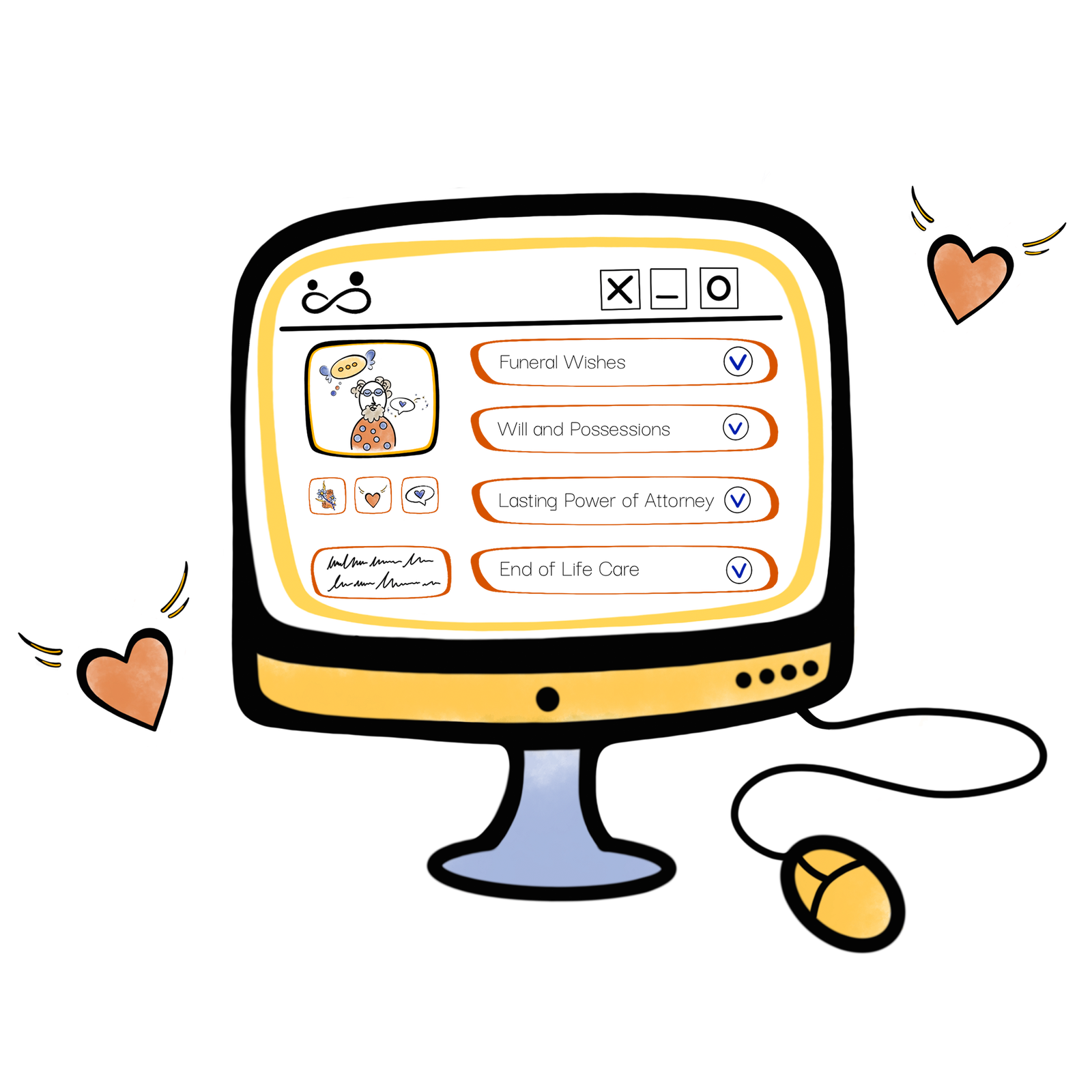 Circle online tools illustration
