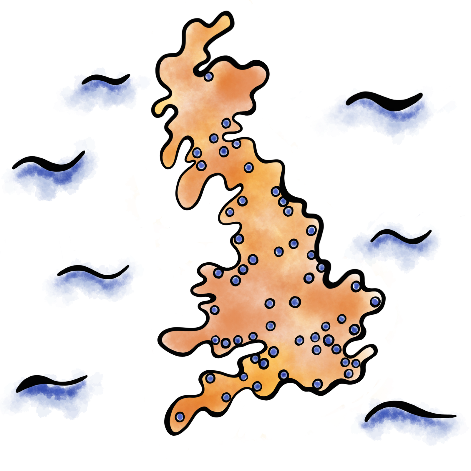 Crematoria locations illustration