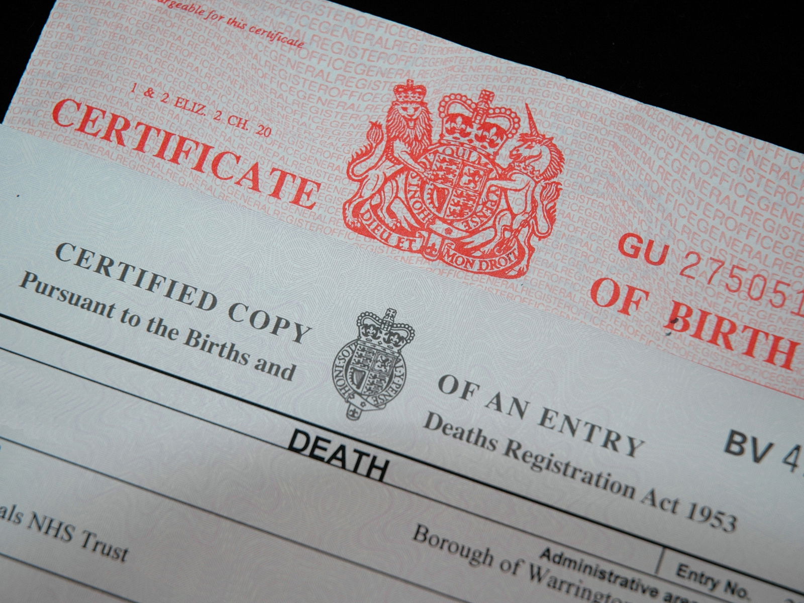 Death certificate