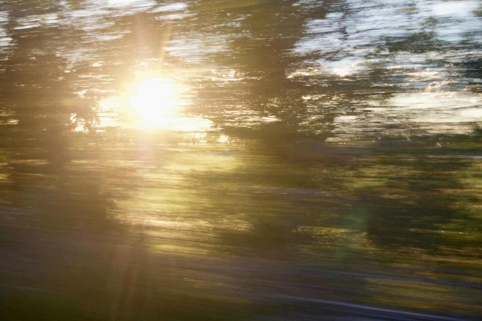 Speeding past a landscape
